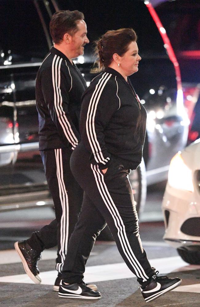 Melissa McCarthy and husband Ben Falcone are easily the best dressed at the Vanity Fair after party. Picture: PG/Bauer-Griffin/GC Images