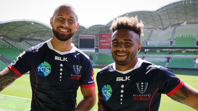 Rebels Stars Quade Cooper (left) and Will Genia are off to Japan. Picture: Rugby Australia/Marty Cambridge