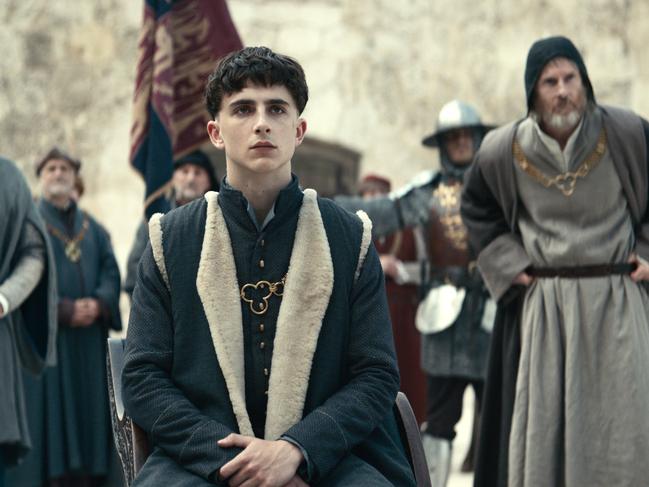 Timothee Chalamet in The King.