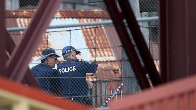 Police at the scene of the Dreamworld ride tragedy. Picture: Adam Head