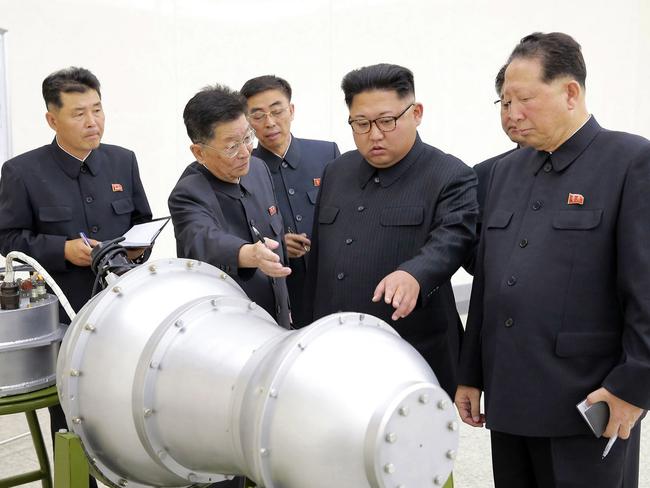North Korean leader Kim Jong Un at an undisclosed location in North Korea. Picture: AP