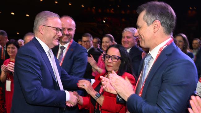 Anthony Albanese with Indigenous affairs minister Linda Burney and NSW Premier Chris Minns. Picture: Dan Peled / NCA NewsWire