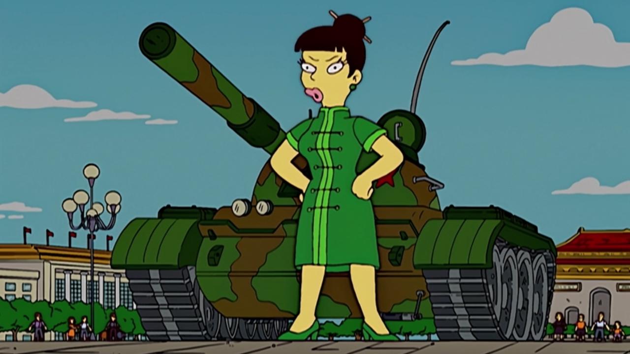 Lucy Liu voiced a character in the censored episode of The Simpsons. Picture: Disney+