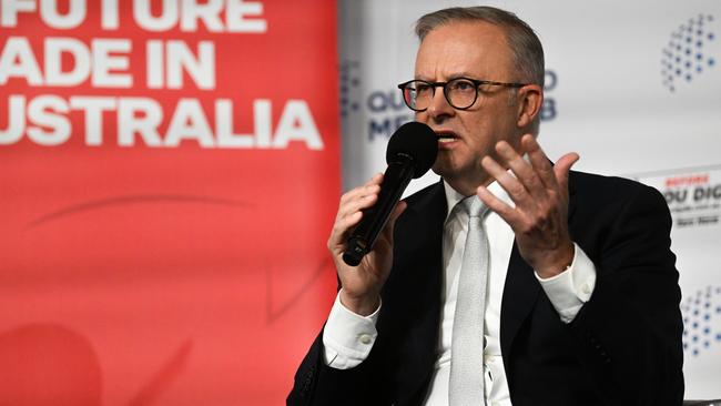 Prime Minister, Anthony Albanese unveils his A Future Made in Australia plan on Thursday in Brisbane. Picture: Dan Peled / NCA NewsWire