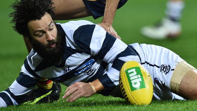 Jimmy Bartel in action against Adelaide.