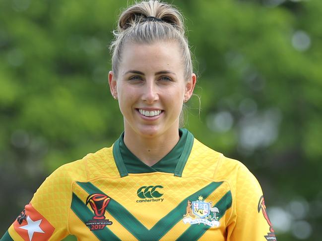 **CHECK WITH CM SPORT DESK BEFORE PUBLISHING**Samantha Bremner - Jillaroos media session at Royal Pines Resort, Gold Coast - before the women's rugby league World Cup. Pic Mark Cranitch.