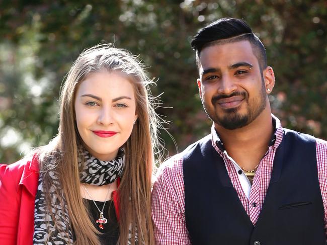 Felicia Hewson and her partner Brendan Lal have recently found an apartment to rent in Ashfield after looking for six months. The couple pictured in St Leonards during a lunch break.