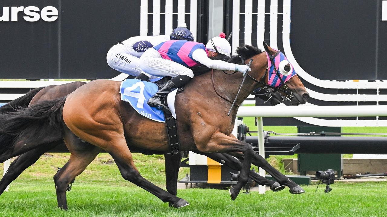 Rey Magnerio winning the Rubiton Stakes first-up at Caulfield last month. Picture: Racing Photos via Getty Images