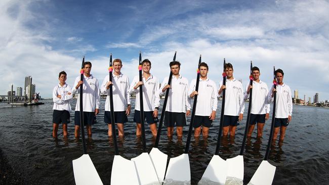 TSS Rowing 8 Left to right: Lockie Mactaggart, Harrison French, Lachie Wright, Mackenzie Branch, Josh Hobart, Max Cossill, Sam Gibson, Charlie Cox and Zac Botsman Photograph : Jason O'Brien