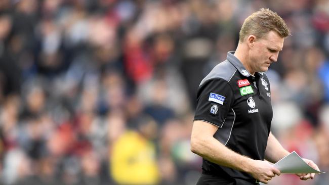 Collingwood coach Nathan Buckley is under fire, but should he be bearing the brunt? Picture: AAP