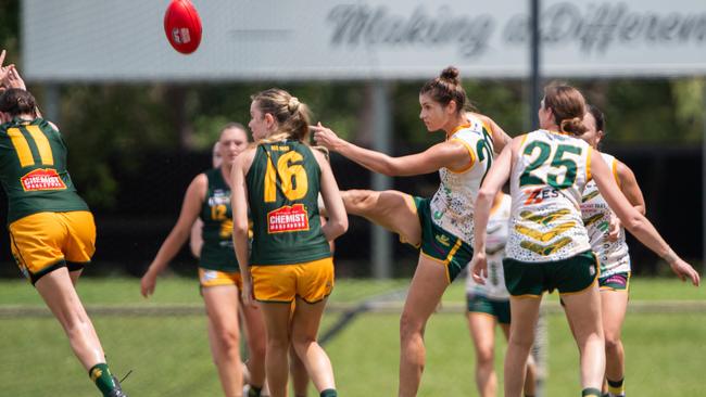 Jasmyn Hewett in the PINT vs St Mary's 2023-24 NTFL women's major semifinal. Picture: Pema Tamang Pakhrin