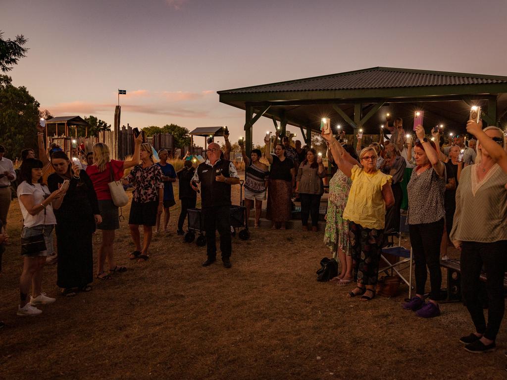 People gather in Ballarat at a vigil for Samantha Murphy in March. Picture: NewsWire / Tamati Smith