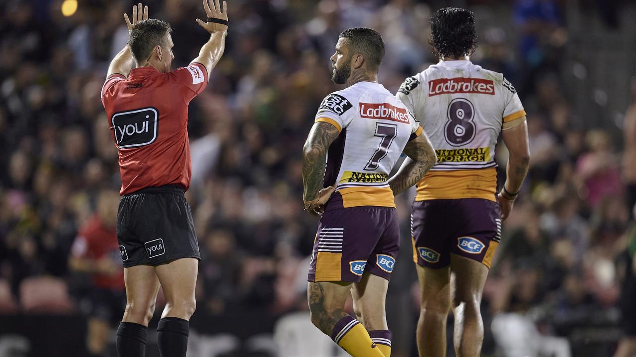 Keenan Palasia after he was sin-binned. Picture: Getty Images