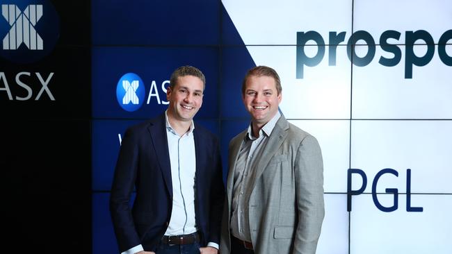 Joint Prospa CEOs Greg Moshal, left, and Beau Bertoli. Picture: John Feder