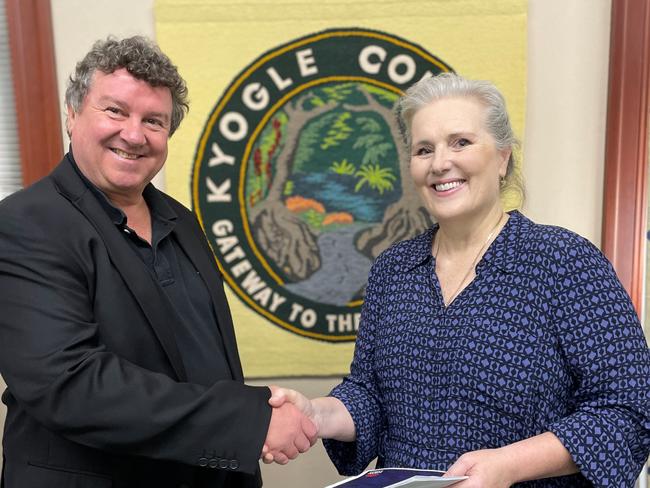 Kyogle Council's new general manager for the next five years, Marcus Schintler, left, with Mayor Danielle Mulholland.