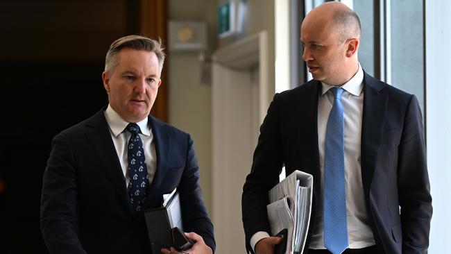 Federal Energy Minister Chris Bowen and NSW Treasurer and Energy Minister Matt Kean discussed the energy crisis on Thursday ahead of the national cabinet meeting on Friday. Picture: NCA NewsWire / Dan Peled