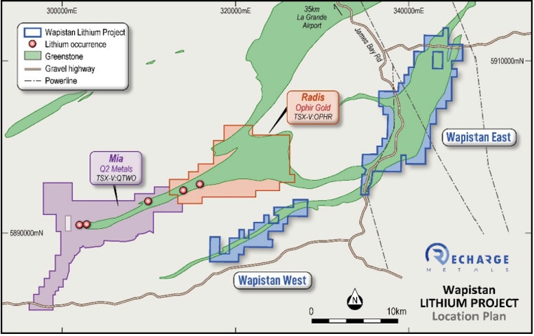 Pic: Wapistan lithium project location. Source: REC.