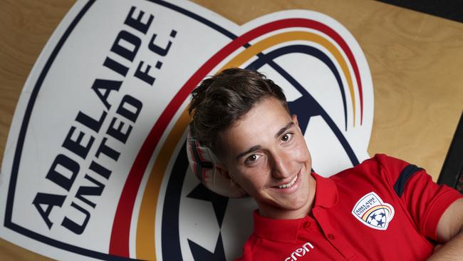 Adelaide United’s Carlo Armiento in the club gym at the Elizabeth training centre. Picture Sarah Reed