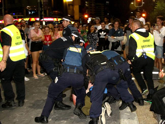 2017 schoolies festival Sunday night activities on the Gold Coast - Police made a number of arrests before midnight Picture AAP/David Clark