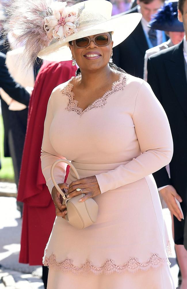 Oprah arriving for the wedding ceremony of Prince Harry and Meghan Markle at St George's Chapel in May 2018. Picture: AFP