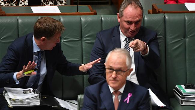 Either the Prime Minister Malcolm Turnbull or Deputy Prime Minister Barnaby Joyce must go. Picture: AAP