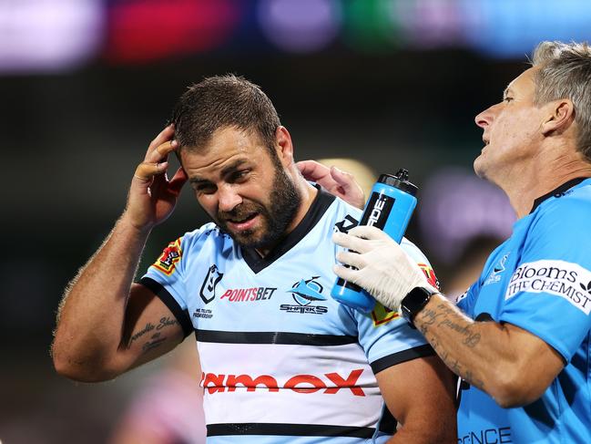 McInnes joins 2022 teammate Wade Graham in the Cronulla rehab group. Picture: Mark Kolbe/Getty Images