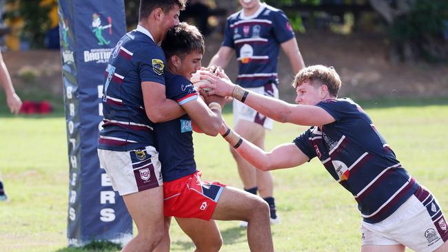 Redcliffe SHS player Logan Hudson, Mountain Creek SHS v Redcliffe SHS, Gibson Park. Picture: Liam Kidston