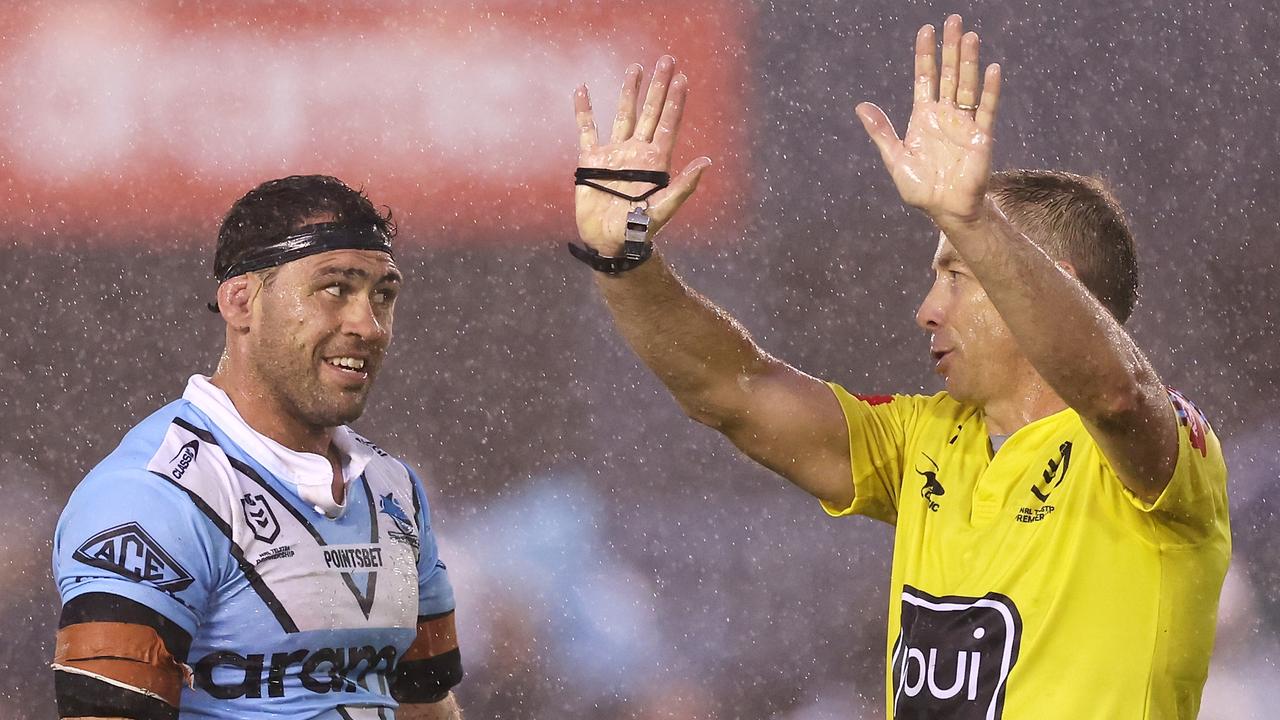 Dale Finucane was sent to the sin bin and suspended for three matches for a hip-drop tackle earlier in the year. Picture: Mark Kolbe/Getty Images