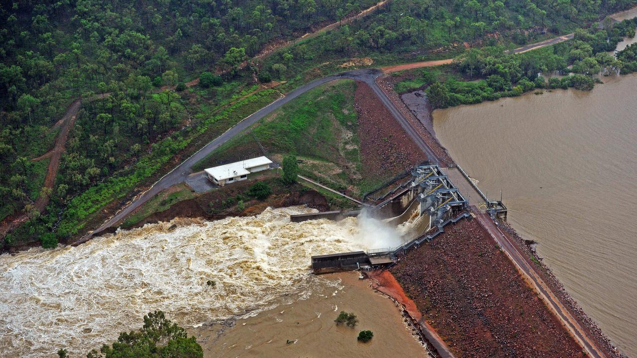 Townsville floods. Ross River Dam from a helicopter. Picture: Zak Simmonds