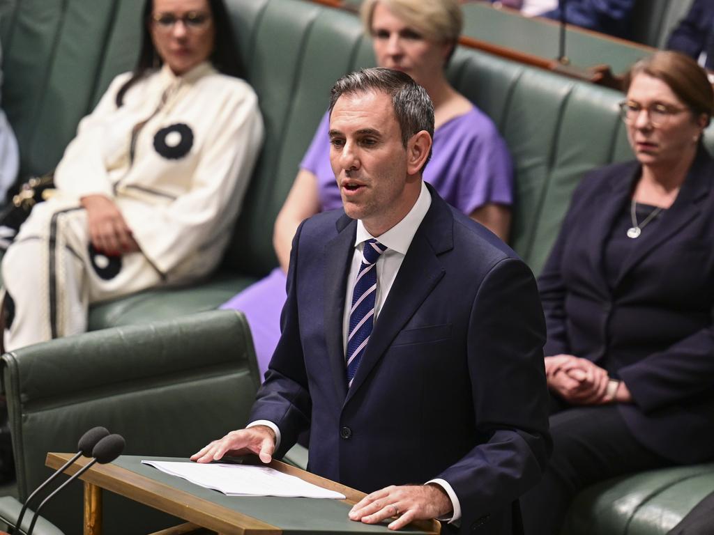 Treasurer Jim Chalmers hands down the Budget on Tuesday night. Picture: Martin Ollman/Getty Images