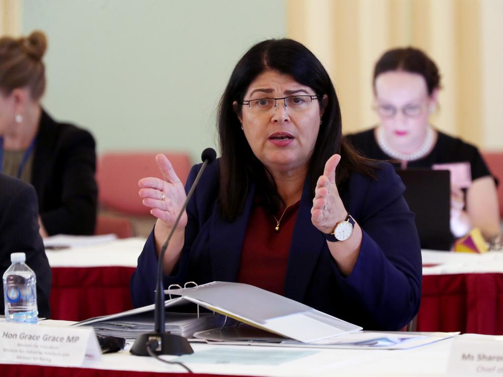 Education Minister Grace Grace speaking during Estimates Hearings at parliament. Picture: Tara Croser.