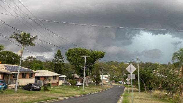 Storm clouds build over Goodna. Picture: SEQUEST