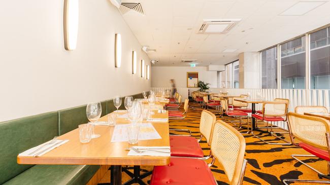 The upstairs dining room at Extra Chicken Salt, which will remain unused for now. Picture: Julian Cebo