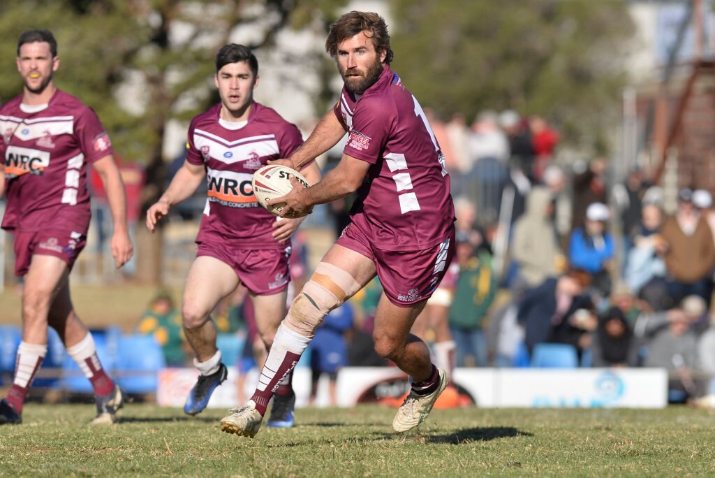 Jason Wardrop of Dalby Diehards against Valleys Roosters in TRL Premiership qualifying final rugby league at Glenholme Park, Sunday, August 12, 2018. Picture: Kevin Farmer