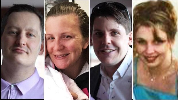 Thunder River Rapids Ride tragedy victims Roozi Araghi, Kate Goodchild, Luke Dorsett and Cindy Low. Picture: Supplied