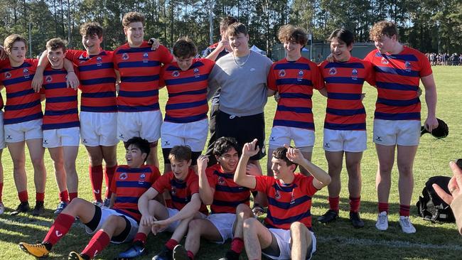 St John's rugby players after their last game of the season.