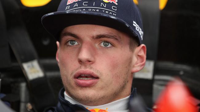 AUSTIN, TX - OCTOBER 19: Max Verstappen of Netherlands and Red Bull Racing prepares for the weekend in the garage during previews ahead of the United States Formula One Grand Prix at Circuit of The Americas on October 19, 2017 in Austin, Texas. Clive Mason/Getty Images/AFP == FOR NEWSPAPERS, INTERNET, TELCOS &amp; TELEVISION USE ONLY ==