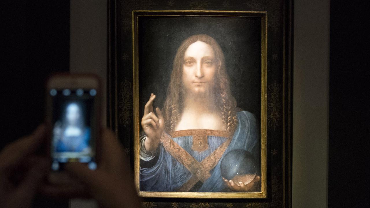 The Salvator Mundi painting by Leonardo da Vinci is the most expensive masterpiece in history. Picture: Drew Angerer/Getty Images