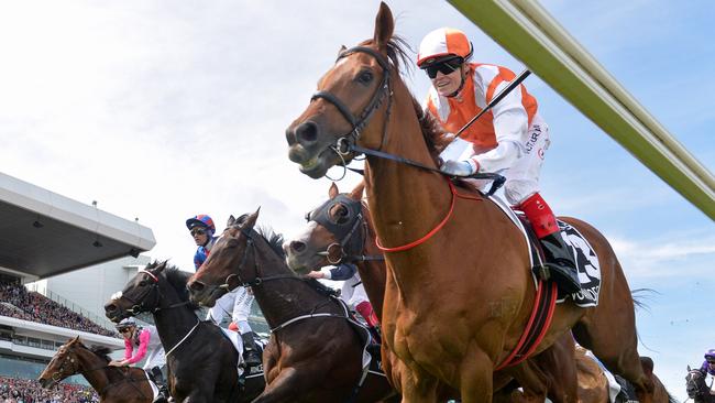 Vow And Declare, ridden by Craig Williams, wins last year’s Melbourne Cup.