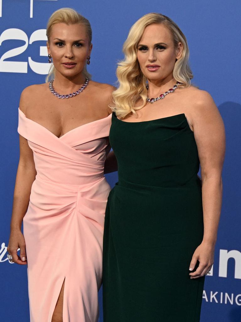 Fashion designer Ramona Agruma (L) and Rebel Wilson arrive to attend the annual amfAR Cinema Against AIDS Cannes Gala at the Hotel du Cap-Eden-Roc in Cap d'Antibes, southern France, on the sidelines of the 76th Cannes Film Festival, on May 25 Picture: Patricia De Melo Moreira