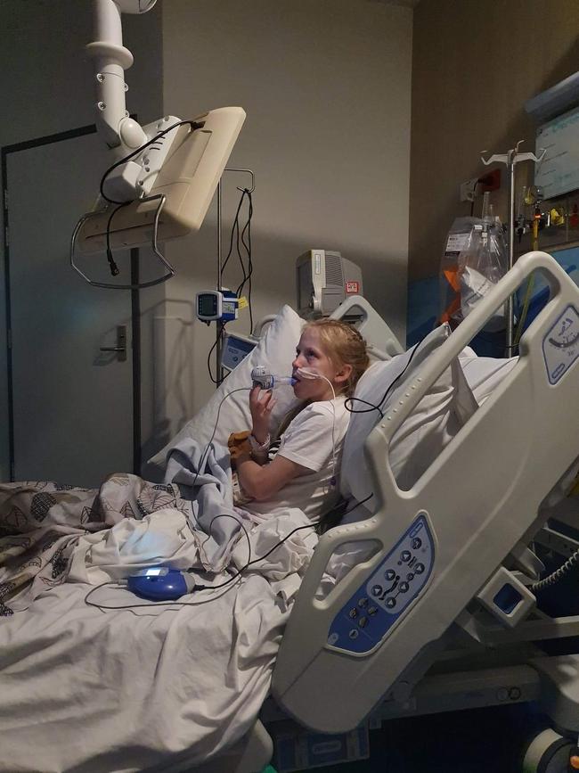 Twelve-year-old Charlotte Leppard has spent most of her life in and out of hospitals. This could all change due to a price cut on a life-changing treatment. Picture: Carrie Leppard via NCA NewsWire