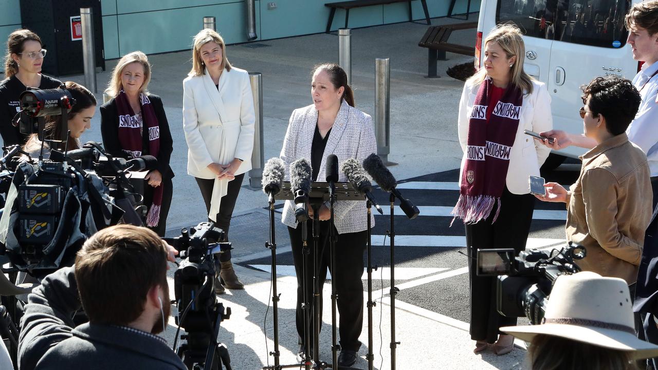 Dr Linzi Wilson-Wild holds her first press conference since taking over as head of Queensland’s DNA facility. Picture: Liam Kidston