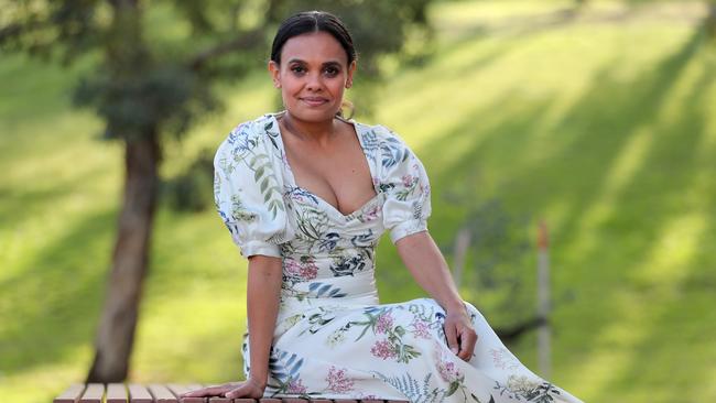 Miranda Tapsell outside her home in Melbourne. Picture: David Geraghty