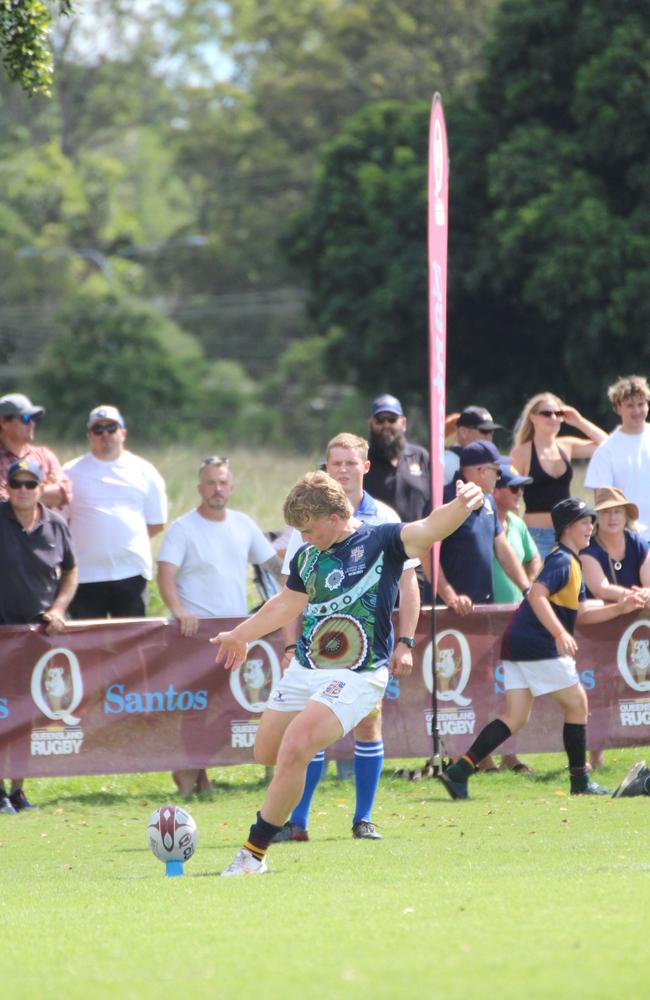 Ballymore Cup rugby action at the Albany Creek Brumbies Junior Rugby Union Club on Friday, April 12, 2024.