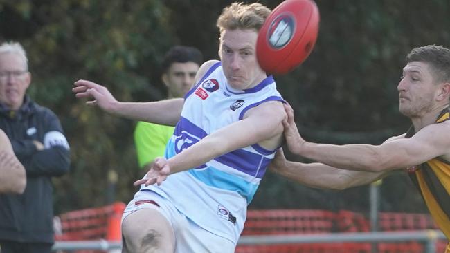 NFNL footy: Heidelberg West v Kilmore at Heidelberg Park. Kilmore player Liam Monaghan. Picture: Valeriu Campan
