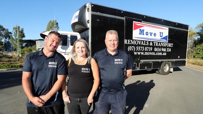 Move U Removalists — Aaron Sexton, Louise Sexton and Ray Carter have been voted the best on the Gold Coast! Photo by Richard Gosling