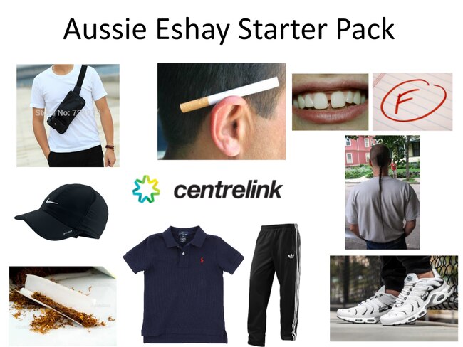 Aussie Eshay starter pack. These are the signs your child might be an eshay.