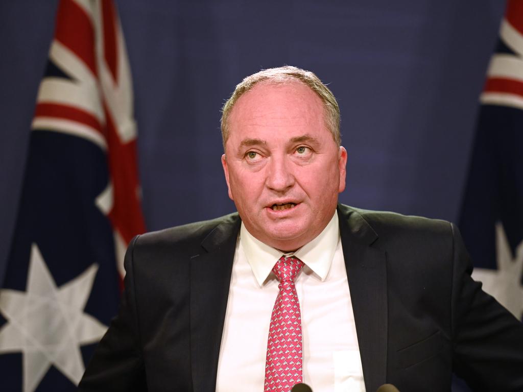 Deputy Prime Minister Barnaby Joyce confessed to sending messages scathing the Prime Minister and calling him a “hypocrite and a liar”. Picture: NCA NewsWire / Jeremy Piper