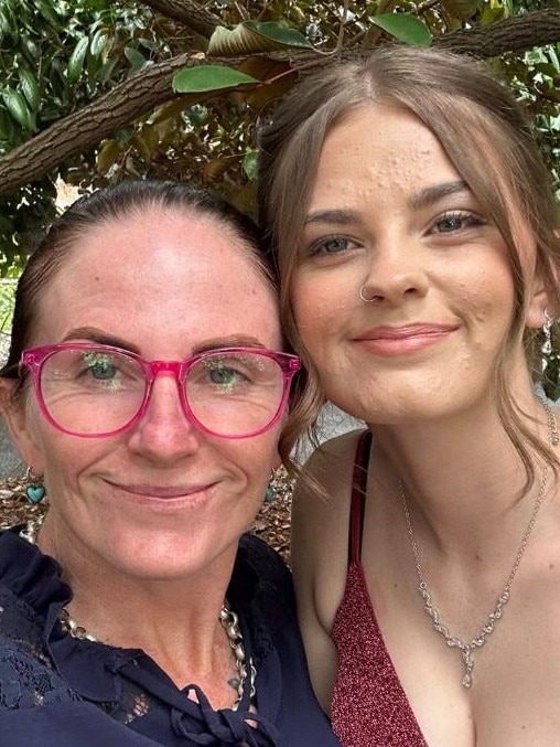 Pheobe Bishop with her mother Kylie Johnson.