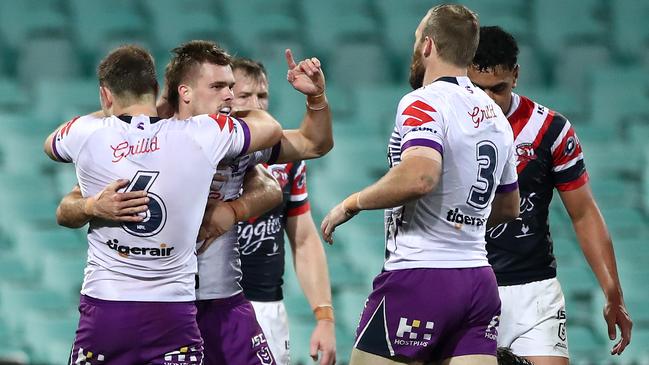 Storm fullback Ryan Papenhuyzen was impressive against the Roosters. Picture: Getty Images